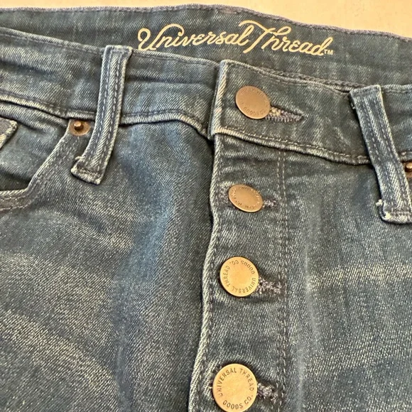 Universal Thread High Rise Skinny ankle jeans medium wash button front SZ 10/30R - Picture 3 of 10